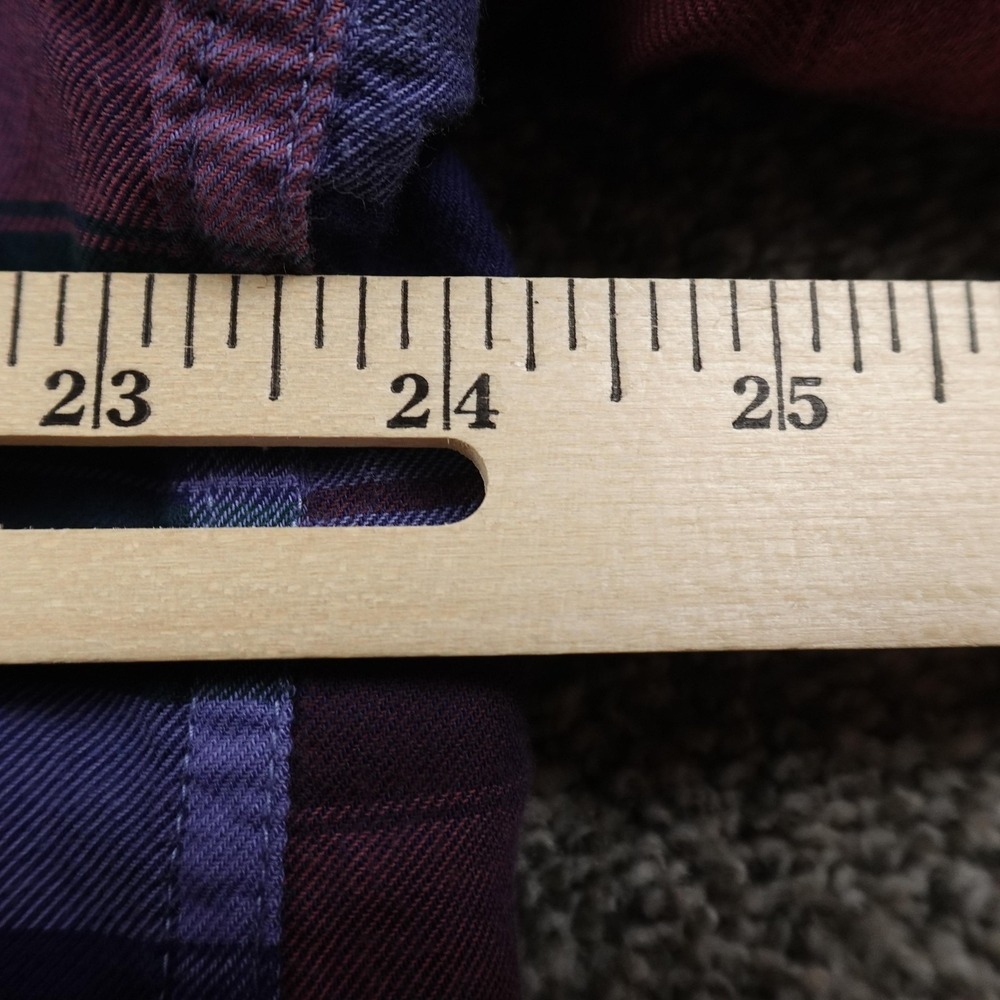 LL Bean Jacket Womens XL Blue Red Fleece Lined Flannel Shirt Snap Shacket Coat - Picture 5 of 10